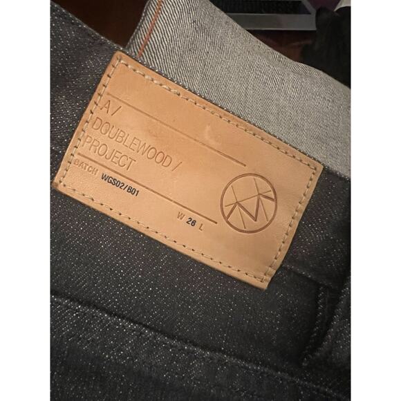 Doublewood Project Jeans Grey Japanese Selvedge Straight Leg Denim 26 - Picture 3 of 5